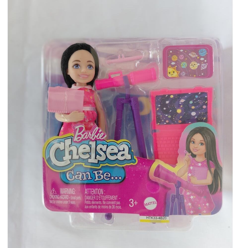 Barbie Chelsea Astronomer Doll & Accessories Set Career-Themed Brunette  NWT